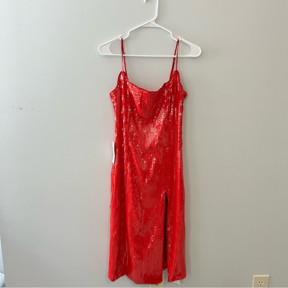 Bardot Beckett Sequin Midi Dress in Lipstick Red NWT Size 4 - Picture 4 of 15